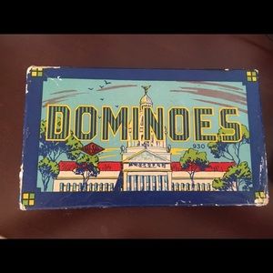 SOLD!! Vintage Halsam Wood "Double Nine" Dominoes Set #930 in Like New Condition